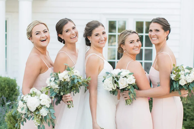 bridesmaids got their cure wedding hair ready